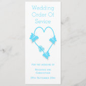 ブルーカラーバタフライハート結婚式 プログラム (正面)