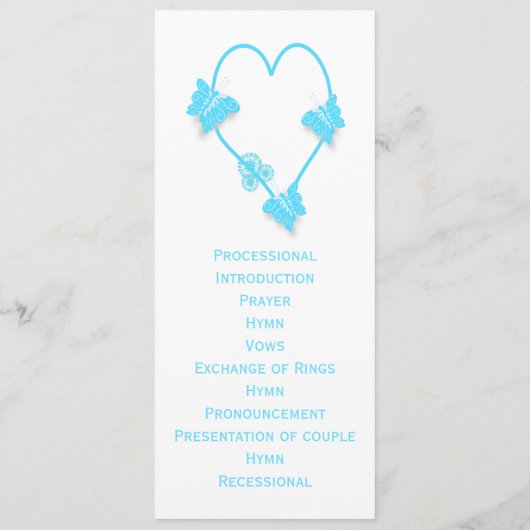 ブルーカラーバタフライハート結婚式 プログラム (裏面)