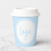 ブルーカラービジネスロゴブランドのシンプル企業 紙コップ (裏面)