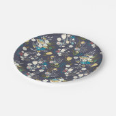 ブルーカラーフローラ紙プレート ペーパープレート (アングル)
