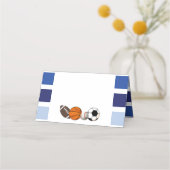 ブルーカラーブロックスポーツパーティー座席表 プレイスカード (裏面)