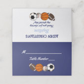 ブルーカラーブロックスポーツパーティー座席表 プレイスカード (外部開封)