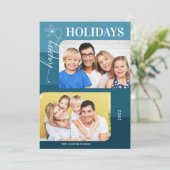 ブルーカラーブロックハッピーホリデー2枚 シーズンカード (スタンド正面)