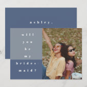 ブルーカラーブロック写真は私の花嫁のメイド セーブザデート (正面/裏面)