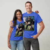 ブルーカラープリントTシャツコットン品質デザイン Tシャツ (ユニセックス)