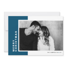 ブルーカラーモダンブロックメリークリスマスフォト