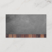 ブルーカラーロゴ木皮革の背景 名刺 (裏面)