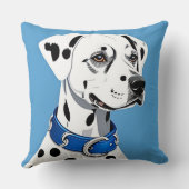 ブルーカラー付きダルマチアン犬ポートレート クッション (裏面)