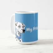 ブルーカラー付きダルマチアン犬ポートレート コーヒーマグカップ (正面左)