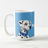 ブルーカラー付きダルマチアン犬ポートレート コーヒーマグカップ (左)