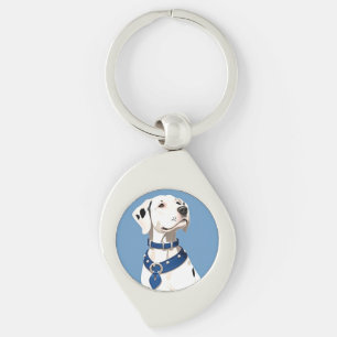 ブルーカラー付きダルマチア犬 キーホルダー