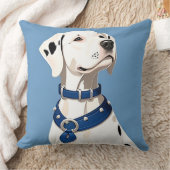 ブルーカラー付きダルマチア犬 クッション (ブランケット)