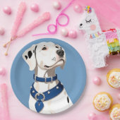 ブルーカラー付きダルマチア犬 ペーパープレート (パーティー)