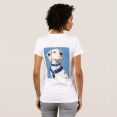 ブルーカラー付きダルマチア犬 Tシャツ (裏面フル)