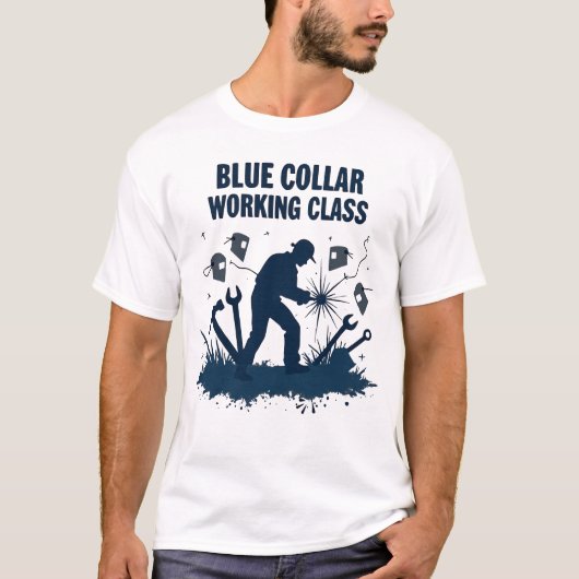ブルーカラー作業クラス – 溶接ギフトティー Tシャツ (正面)