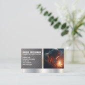 ブルーカラー溶接機労働者 | 鉄火の粉 名刺 (スタンド正面)