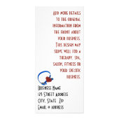 ブルーカラー赤いハート猫好き ラックカード (裏面)