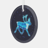 ブルーカリボウ(トナカイ) ガラスオーナメント (正面左)