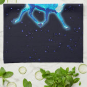 ブルーカリボウ(トナカイ) キッチンタオル (折り畳み)