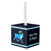 ブルーカリボウ（トナカイ） キューブオーナメント (裏面アングル)