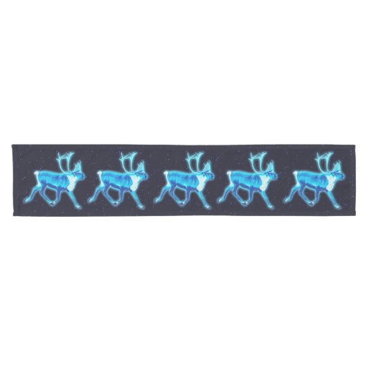 ブルーカリボウ(トナカイ) ショートテーブルランナー (横)