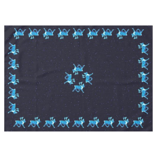 ブルーカリボウ(トナカイ) テーブルクロス (正面(横))