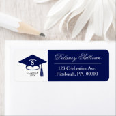 ブルーカレッエレガントジ卒業差出人住所 ラベル (インサイチュ)