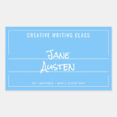 ブルーカレッジコンポジションノートブックラベル 長方形シール (正面)