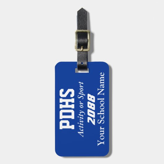 ブルーカレッ王室のジまたは高校生 ラゲッジタグ (正面縦)