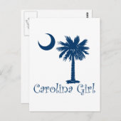 ブルーカロリーナガールパルメット ポストカード (正面/裏面)