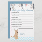 ブルーカンガルーboho男の子の赤ちゃんシャワーベビー願い (正面/裏面)