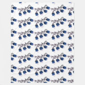 ブルーカンタベリーベルつる植物フラワーズフリースブランケット フリースブランケット (正面)