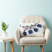 ブルーカンタベリーベルつる植物フラワーズランバーピロー ランバークッション (椅子)