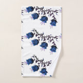 ブルーカンタベリーベルズオンつる植物フラワーズバスセット バスタオルセット (ハンドタオル)