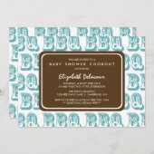 ブルーカントリーウェスタンBBQベビーシャワー招待状 招待状 (正面/裏面)