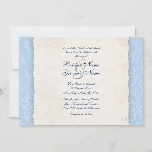 ブルーカントリーウエディング招待状 招待状 (正面)