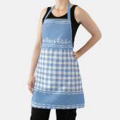 ブルーカントリーギンガムデコールファームハウスパーソナライズされた エプロン (インサイチュ)