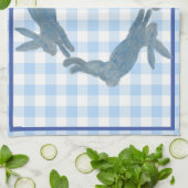 ブルーカントリーフランスのバニーラビット キッチンタオル (折り畳み)