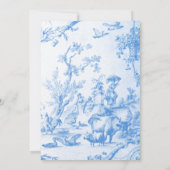 ブルーカントリーフランスのファームアニマルブライダルシャワー 招待状 (裏面)