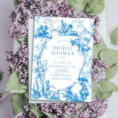 ブルーカントリーフランスのファームアニマルブライダルシャワー 招待状