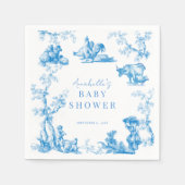 ブルーカントリーフランスのファーム動物の男の子の赤ちゃんシャワー スタンダードカクテルナプキン (正面)