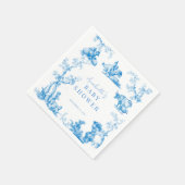 ブルーカントリーフランスのファーム動物の男の子の赤ちゃんシャワー スタンダードカクテルナプキン (角)