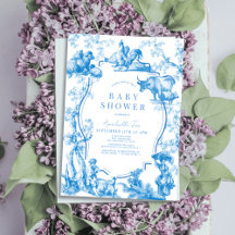 ブルーカントリーフランスのファーム動物の男の子の赤ちゃんシャワー