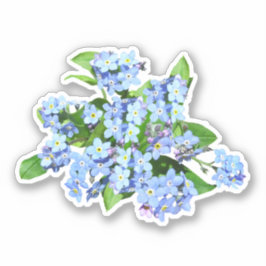 ブルーカントリー花カスタム付きビニールシール シール