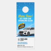 ブルーカーウォッシュオートディテールオートクリーニングワクシング ドアノブサイン (正面)