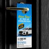 ブルーカーウォッシュオートディテールオートクリーニングワクシング ドアノブサイン