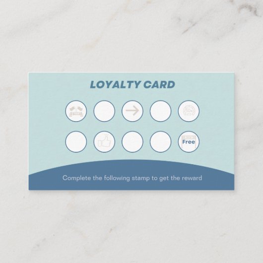 ブルーカーウォッシュカスタマーロイヤリティ報酬カード 名刺 (裏面)