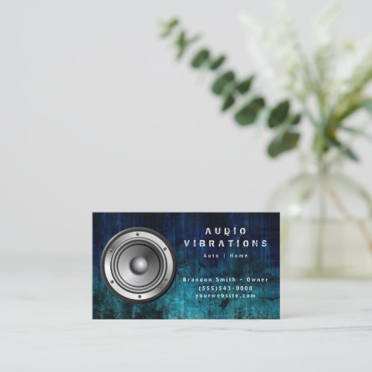 ブルーカーオグランジディオステレオスピーカの取り付け 名刺 (スタンド正面)