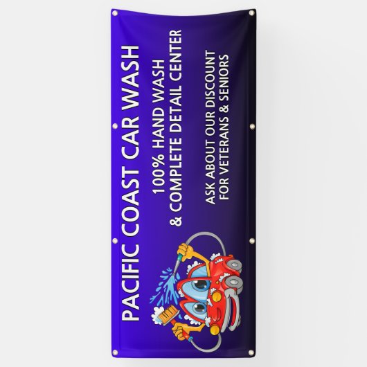 ブルーカーカスタマイズウォッシュコミカル漫画事業 横断幕 (縦)