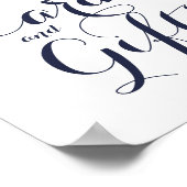 ブルーカードとギフトのサインにピンクの牡丹(8 x 10) ポスター (角)